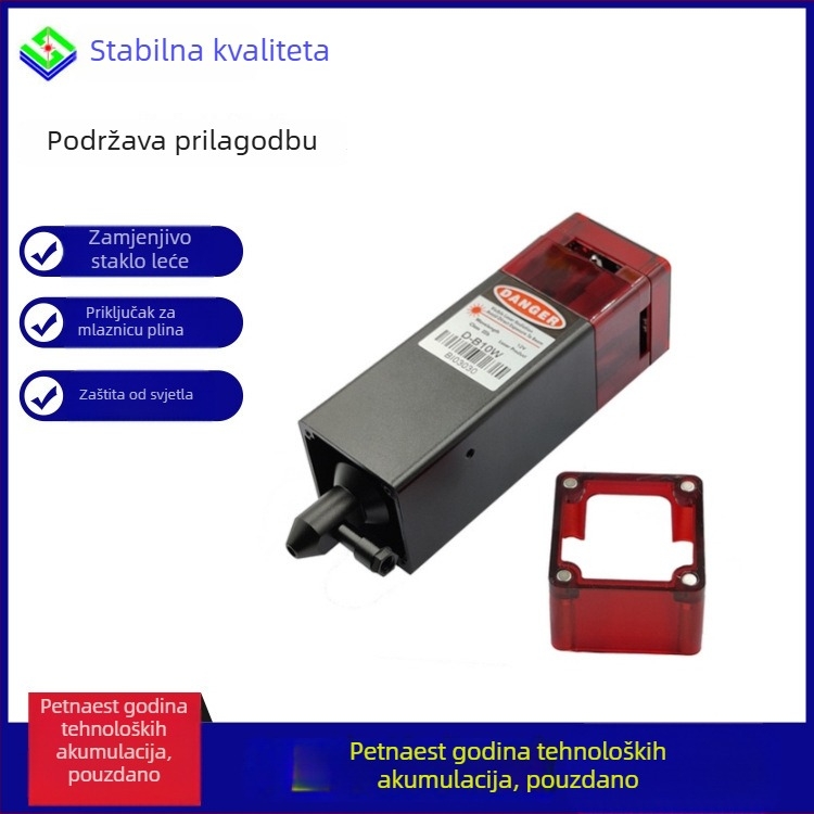 10W komprimirani točkasti laser za graviranje, plava laserska glava za graviranje, 12V ulaz