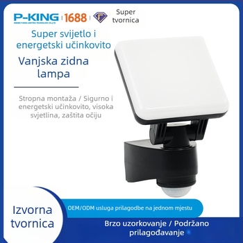 Prilagođena unutarnja i vanjska vodootporna zidna svjetiljka, vrhunski retro europski stil za dvorište, stepenice i vrt, LED zidna svjetiljka sa infracrvenim senzorom