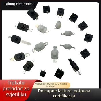 Taster prekidač 12x12 mm, verzija 12x18 mm, automatsko vraćanje, normalno otvoren, zaključavajući