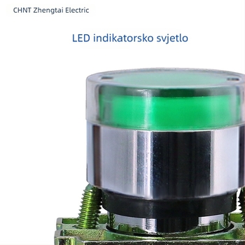 Chint NP2-BW3361/3461 gumbasti prekidač, 24/220V, automatsko resetiranje, 1 normalno otvoren kontakt, LED indikator, crvena/zelena/žuta