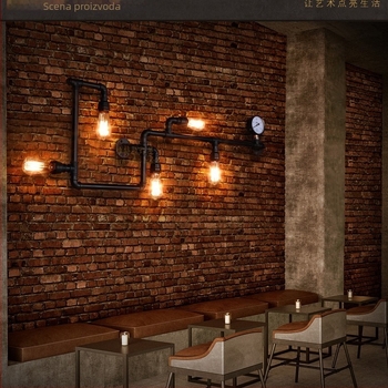 Zidna lampa od željeza, retro loft industrijski stil, dekorativne vodovodne cijevi, za hodnik ili kafić/bar