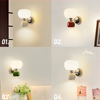 Zidna lampa u obliku tikve s zaštitom očiju, francuski retro kremasti stil, za spavaću sobu uz krevet, pozadinsku stijenu dnevnog boravka i dječju radnu sobu – ambijentalno svjetlo