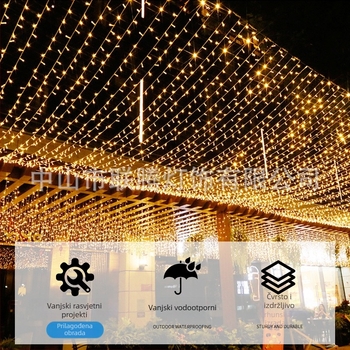 Šarene LED blink svjetiljke na lanac s US utikačem, Božić – vodootporne neonske svjetiljke