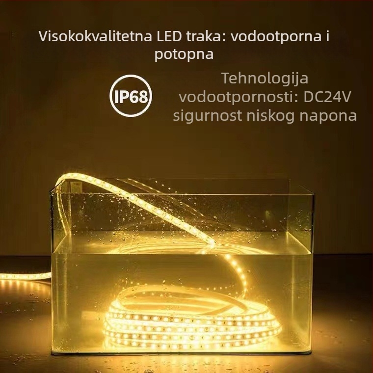 LED traka niskog napona, vodootporna IP68 za vanjsko osvjetljenje fontane i bazena, podvodna traka 24V/12V