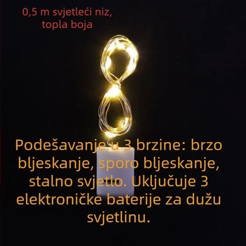LED bakrena žica – šarene dekorativne zvjezdice, za kutiju poklona