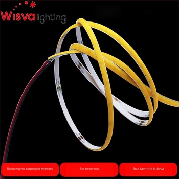 COB LED trak s 504 LED, za garderobu i stubište, S‑oblik linijski LED trak, širina 5 mm, niski napon, ultra uski, samoljepljiv, 6 W/m