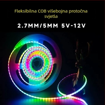5 mm uska COB RGB LED traka, WS8, promjena boja, programsko upravljeno atmosferično osvjetljenje