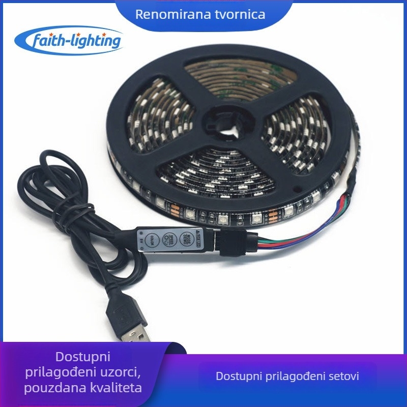 Prilagođena 5V 5050RGB LED traka s epoksi premazom, Bluetooth upravljanje putem aplikacije, za garderobu i viseću postelju