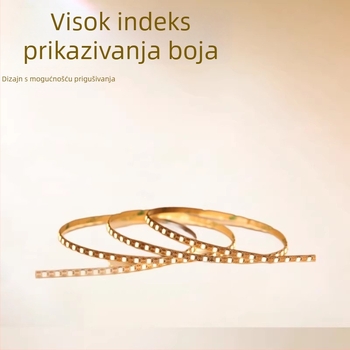 LED traka 2835, širina 5 mm, jednobojna, može se rezati po LED-u, 12V, 120 LED-a, 120° kut snopa, osvjetljenje ormarića i izložbenih ploča