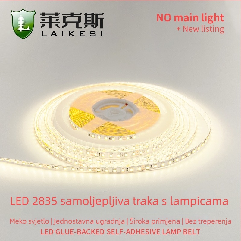 LED trak 24V, 120 LED, širina 8 mm, osvjetljenje ormarića, SMD2835, samoljepljiva, unutarnja uporaba, 10W, kut snopa 120°, CRI 80