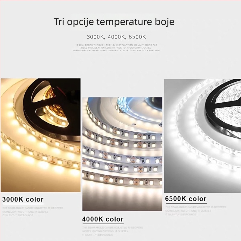 Rayshii 24V LED niski napon svjetlosni trak za dnevni boravak, V-oblik linearni trak za strop, ambijentalno osvjetljenje