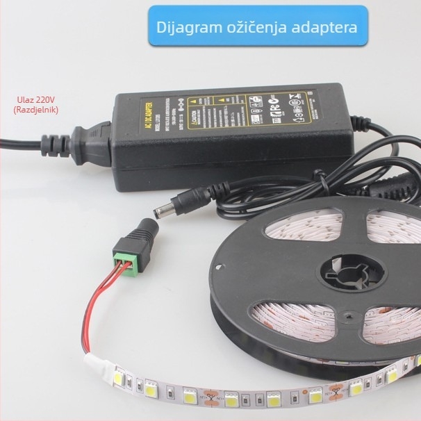 12V LED trak, 60 LED-a, čipovi 2835/5050/5630, fleksibilan, 120° snop, vodootporan