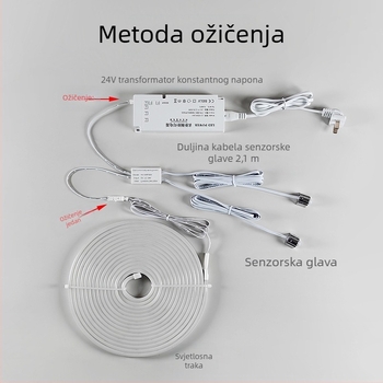Noćna lampica sa senzorom pokreta i LED trakom ispod kreveta