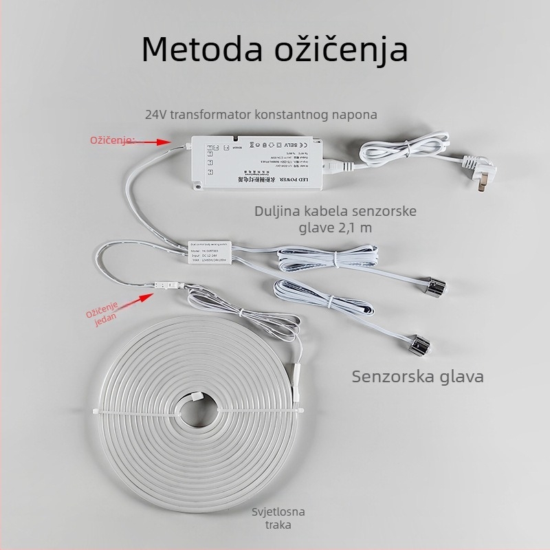Noćna lampica sa senzorom pokreta i LED trakom ispod kreveta