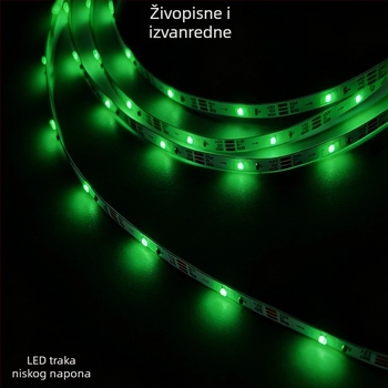 WS2812 2020 RGB ugrađena šarena LED traka, 30 LED, 5V, programsko upravljanje ambijentalnim osvjetljenjem