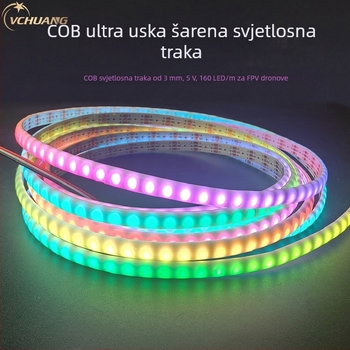 RGB COB LED traka, ultra uska, duljine 5 m, efekt slijedećeg svjetla i tekuće vode, za trkačke dronove i VR