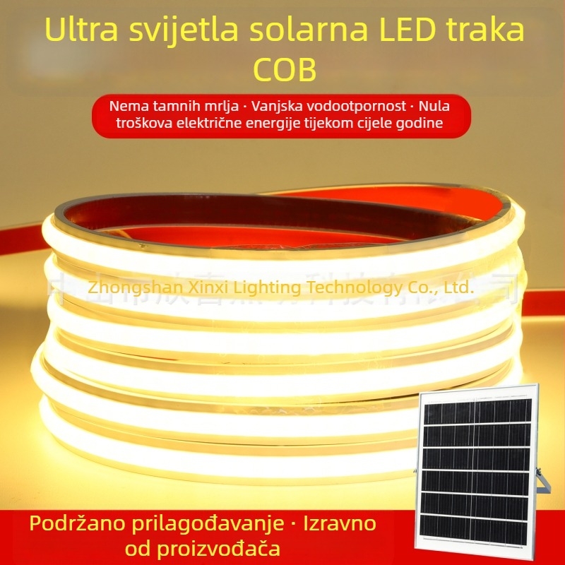 2026 Solarna LED traka za vanjsku upotrebu – vodootporna, iznimno svijetla, vrt i balkon