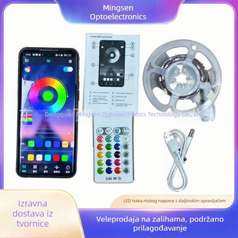5V/12V niskonaponska pametna LED traka s Bluetoothom i daljinskim upravljanjem, samoljepljiva fleksibilna LED traka za kućnu dekoraciju