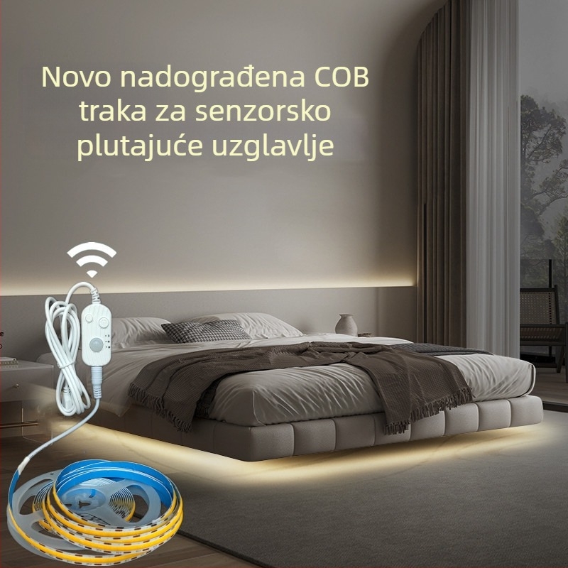 LED traka s senzorom pokreta, bežični, samoljepljivi za garderobu, ormarić za cipele i ambijentalno osvjetljenje ispod kreveta, USB napajanje