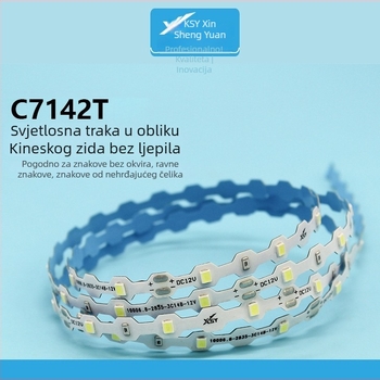 2835 LED trak u obliku Velikog zida, širina 6.8 mm, 42 LED/m, tri LED-a po klipu, SMD, vodootporan, samoljepljiv, 12V, bijela svjetlost