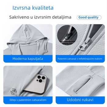 Lagana, prozračna jakna s UV zaštitom, kapuljačom, za muškarce i žene, za vanjsku vožnju biciklom, s prilagođenim logotipom