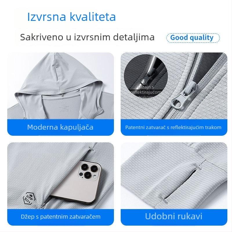 Lagana, prozračna jakna s UV zaštitom, kapuljačom, za muškarce i žene, za vanjsku vožnju biciklom, s prilagođenim logotipom