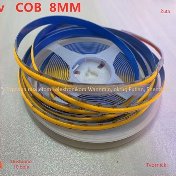 5V COB fleksibilna samoljepljiva LED traka, širina 8 mm, USB napajanje, unutarnje osvjetljenje