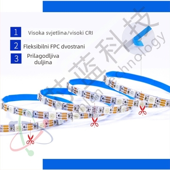 WS2812B RGB LED traka, uska 5,5 mm, 5V, pojedinačno adresabilne LED, programsko ambijentalno osvjetljenje
