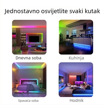 5050 RGB LED traka, 30 LED-ova, 5V niskonaponski / 220V, širina 5,5 mm, vodootporna, ambijentalno osvjetljenje za kozmetička ogledala