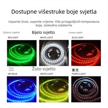 5050 RGB LED traka, 30 LED-ova, 5V niskonaponski / 220V, širina 5,5 mm, vodootporna, ambijentalno osvjetljenje za kozmetička ogledala