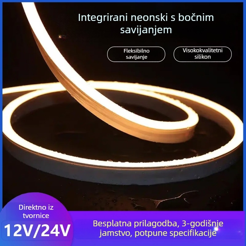 Niskonaponska 1020 fleksibilna silikon LED traka za vanjsku vodootpornu građevinsku rasvjetu, ugrađena LED neonska traka