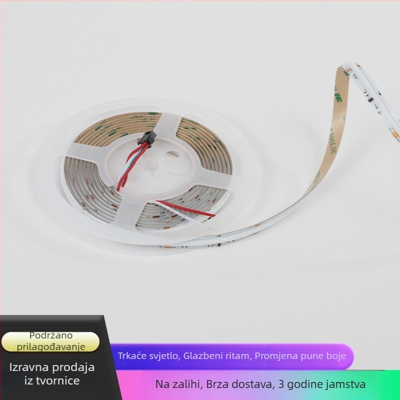 COB RGB LED traka, širina 10 mm, 576 LED/m, 12/24 V niskonaponski, COB traka u punoj boji