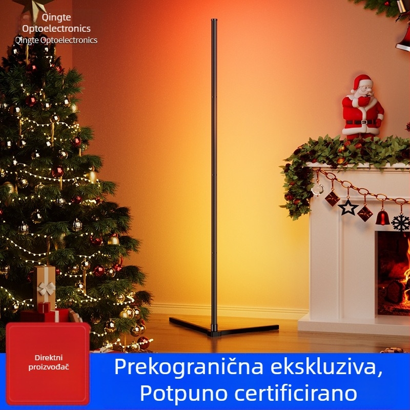 Stojeća lampa s RGB ambijentalnim osvjetljenjem, LED, podesiva jačina svjetla, senzor zvuka, za spavaću sobu i dnevni boravak.