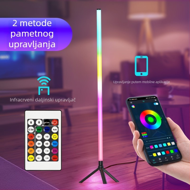 360° šarena podna ambijentalna lampa sa senzorom ritma glazbe, za spavaću sobu i dnevni boravak