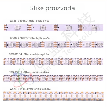WS2812 RGB LED traka, 5V, ugrađeni IC, programabilna, potpuno boja ambijentalno svjetlo, Mic Jazz LED traka