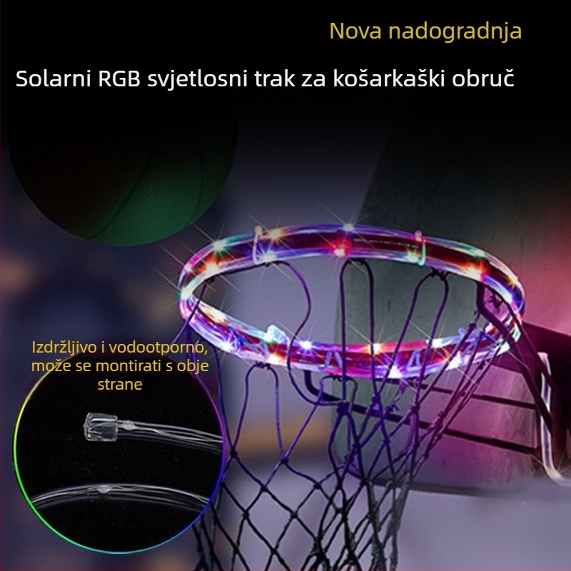 LED traka za košarkaški obruč s RGB bojama, solarno napajanje, promjena boje