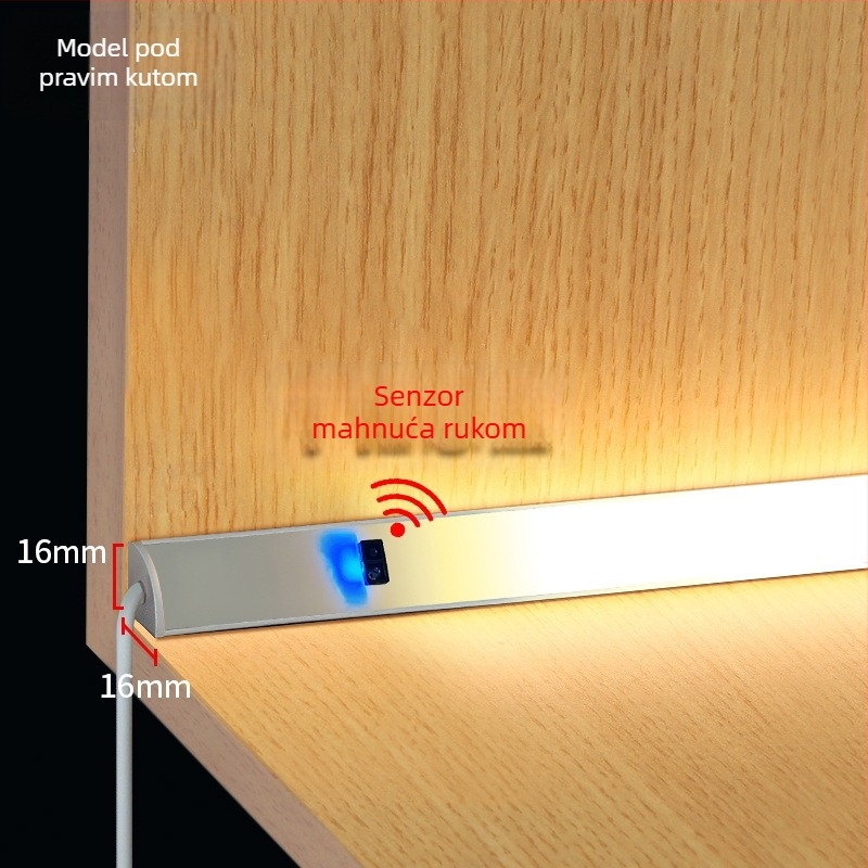 220V kutni ormarić LED svjetlo s LED trakom i senzorom pokreta