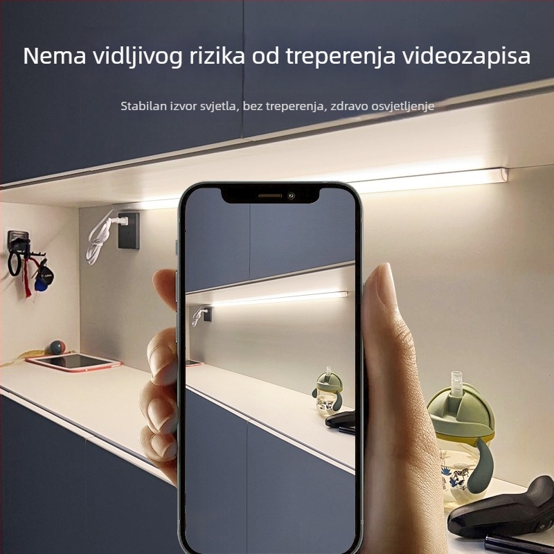 220V kutni ormarić LED svjetlo s LED trakom i senzorom pokreta