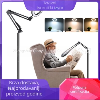 LED podna lampa za ljepotu, tetoviranje i manikuru, zaštita očiju, minimalistički dizajn, podesiva visina 68–180 cm