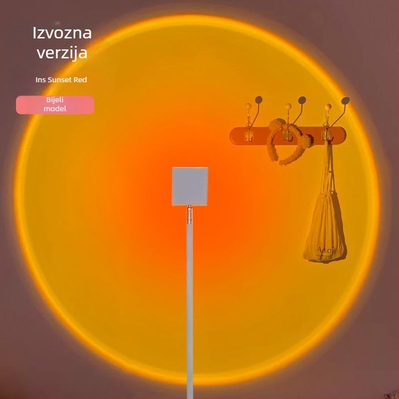 Inteligentna podna lampa za kućnu dekoraciju – LED rasvjeta s staklenim sjenilom, atmosfera zalaska sunca