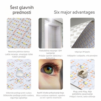Prilagodljivi fleksibilni LED panel s mramornim pozadinskim osvjetljenjem, DIY površinsko osvjetljenje, inženjerska kvaliteta, prigušivanje