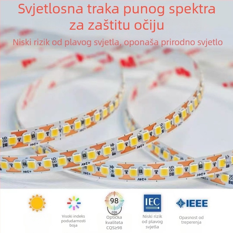 24V LED traka jedne boje, 120/180/192 LED, rezanje na bilo kojem mjestu