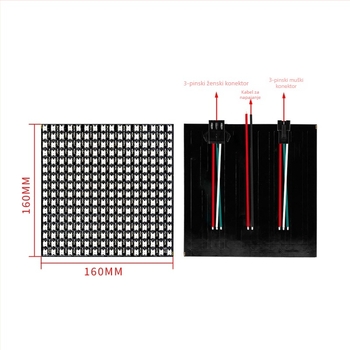 5V WS2812B LED matrica, fleksibilan zaslon, 8×8 / 8×32 / 16×16, puni boja, programabilni pikselni panel