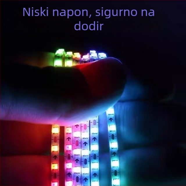 Izuzetno uska RGB LED traka s jednopunktnim upravljanjem, izuzetno jaka atmosferična rasvjeta za gamerske sobe i unutrašnjost automobila