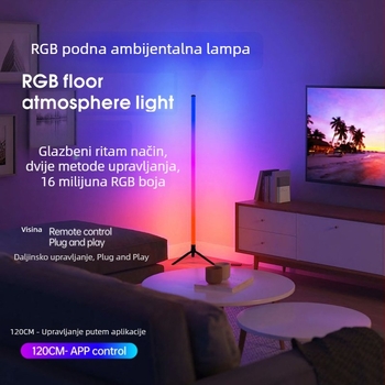 Pametna RGB LED podna svjetiljka za spavaću sobu i dnevni boravak – šarena atmosfera za gaming sobu
