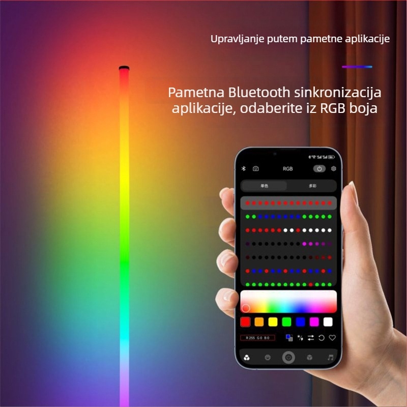 Pametna RGB LED podna svjetiljka za spavaću sobu i dnevni boravak – šarena atmosfera za gaming sobu