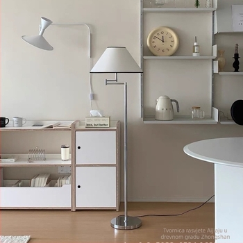 Podna lampa u korejskom stilu s podesivim ramenom i LED osvjetljenjem, moderna minimalistička ambijentalna lampa za dnevni boravak i studio