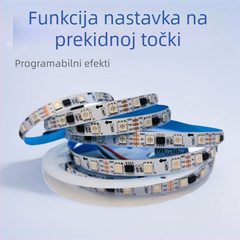 Mai Jazz LED traka mijenja boje s funkcijom nastavka nakon prekida, 60 LED, 12V programabilni RGB za KTV
