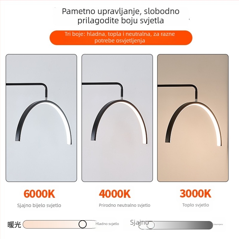 Lampa za njegu u obliku U, polumjesec, za tetoviranje, tetoviranje obrva i produženje trepavica, stojeća dvobojna LED rasvjeta