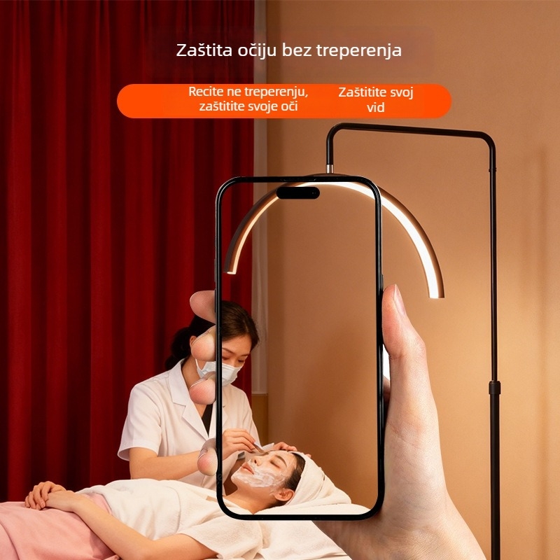 Lampa za njegu u obliku U, polumjesec, za tetoviranje, tetoviranje obrva i produženje trepavica, stojeća dvobojna LED rasvjeta